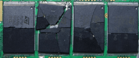 destroyed ssd nand